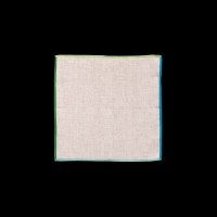 Balta lininė kišeninė nosinaitė su spalvotu kraštu