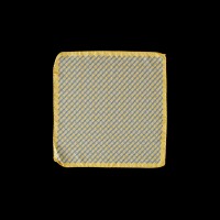 Prabangaus šilko geltona kišeninė nosinaitė su ornamentu