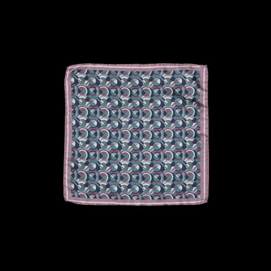 Elegantiška šilkinė kišeninė nosinaitė su subtiliu geometriniu raštu Elegantiška šilkinė kišeninė nosinaitė su subtiliu geometriniu raštu