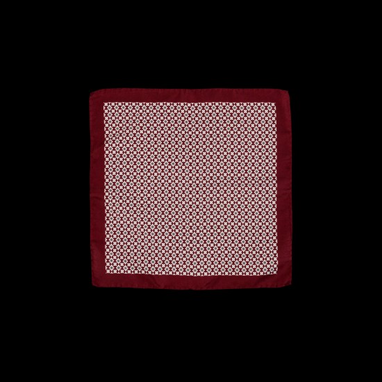 Bordinė šilkinė kišeninė nosinaitė su ornamentu Bordinė šilkinė kišeninė nosinaitė su ornamentu