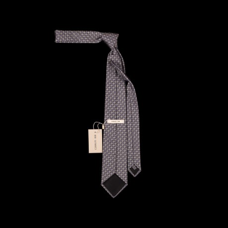 Prabangus pilkas rankų darbo šilkinis kaklaraištis CERRUTI 1881