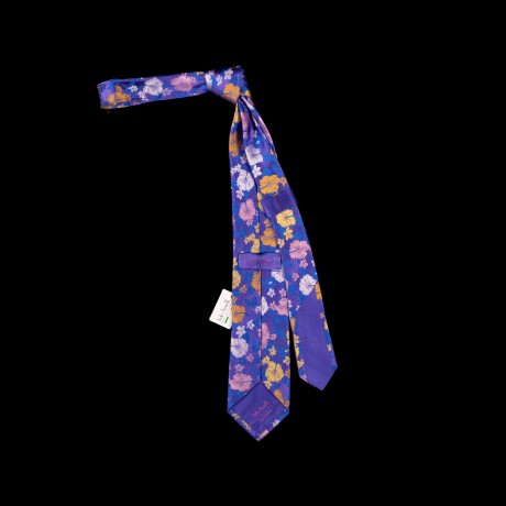 Prabangus violetinis rankų darbo šilkinis kaklaraištis Italo Ferretti