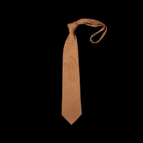 Rudas šilkinis prailgintas ir praplatintas kaklaraištis 