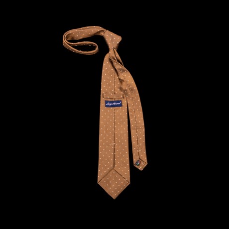 Rudas šilkinis prailgintas ir praplatintas kaklaraištis 