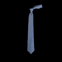 Prabangus mėlynas šilkinis kaklaraištis su drambliukų ornamentu LANVIN