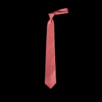 Prabangus raudonas šilkinis kaklaraištis su vėliavėlių ornamentu LANVIN