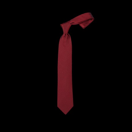 Prabangus raudonas su ornamentu šešių klosčių (six-fold) kaklaraištis 