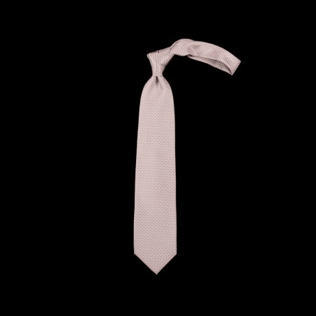 Smėlio spalvos šešių klosčių (six-fold) kaklaraištis su žuvyčių ornamentu
