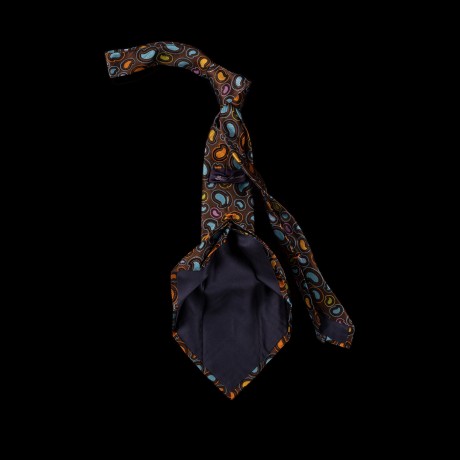 Prabangus šešių klosčių (six-fold) kaklaraištis su paisley raštais