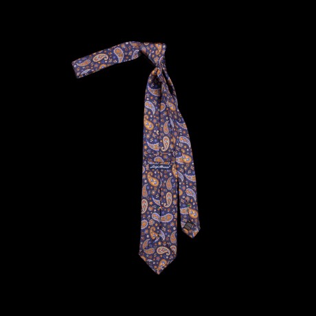 Prabangus mėlynas kaklaraištis su paisley raštu