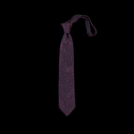 Prabangus baklažano spalvos kaklaraištis su smulkiu raštu