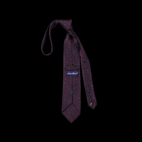 Prabangus baklažano spalvos kaklaraištis su smulkiu raštu