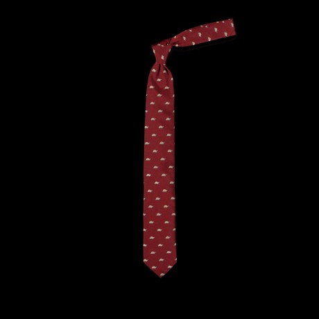 Burgundy spalvos vėžlių rašto šilkinis kaklaraištis 