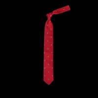 Raudonas šilkinis ančių rašto kaklaraištis 