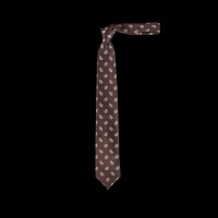 Rudas paisley rašto prabangus šilkinis kaklaraištis 