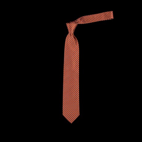 Rudas šilkinis kaklaraištis su ornamentu