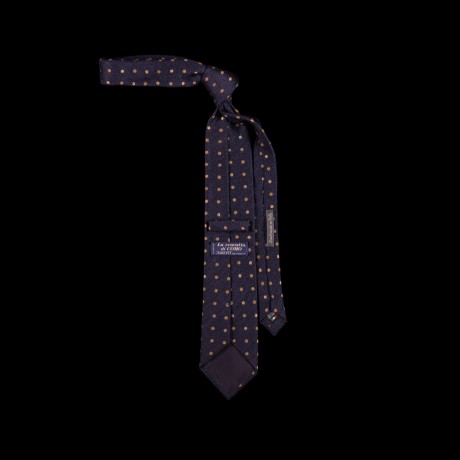 Mėlynas šilkinis kaklaraištis su ornamentu