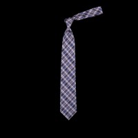 Мėlynas languotas šilkinis kaklaraištis 