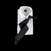 Juodas originalios tekstūros šilkinis kaklaraištis 