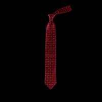 Raudonas šilkinis kaklaraištis su ornamentu