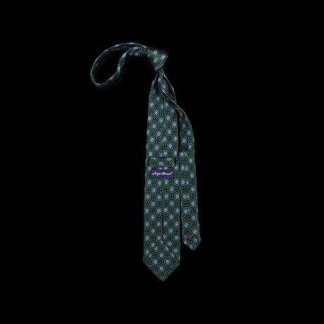 Smaragdo žalios spalvos rankų darbo šilkinis kaklaraištis