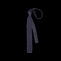 Mėlynas taškuotas megztas kaklaraištis 