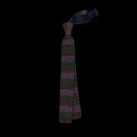 Megztas dryžuotas šilkinis kaklaraištis 