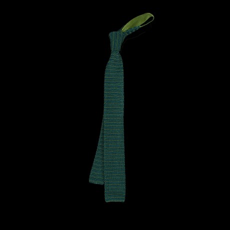 Žalias megztas šilkinis kaklaraištis 