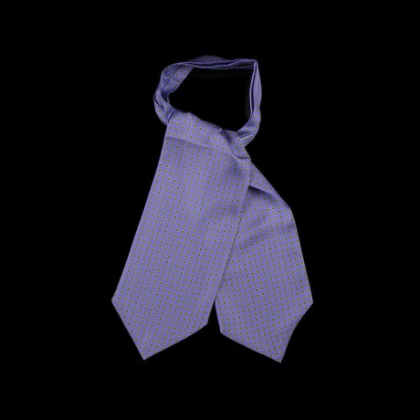 Violetinė šilkinė kaklaskarė su ornamentu