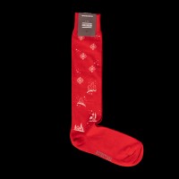 Raudonos ilgos vyriškos kojinės "Kalėdos"