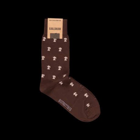 Rudos vyriškos kojinės su Moka kavinukų raštu