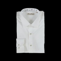 Balti vyriški klasikiniai marškiniai su dekoruota apykakle
