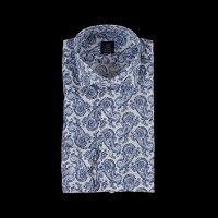 Vyriški laisvalaikio stiliaus marškiniai su ornamentu Trani blu