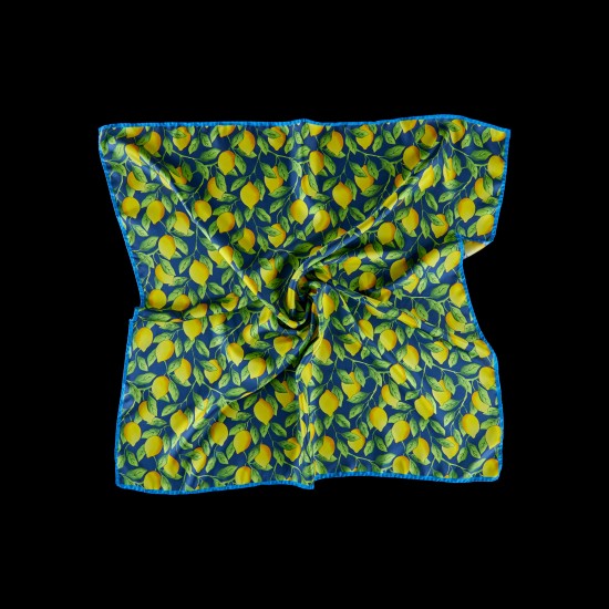 Šilkinė skara „Limoni Blu“ Šilkinė skara „Limoni Blu“